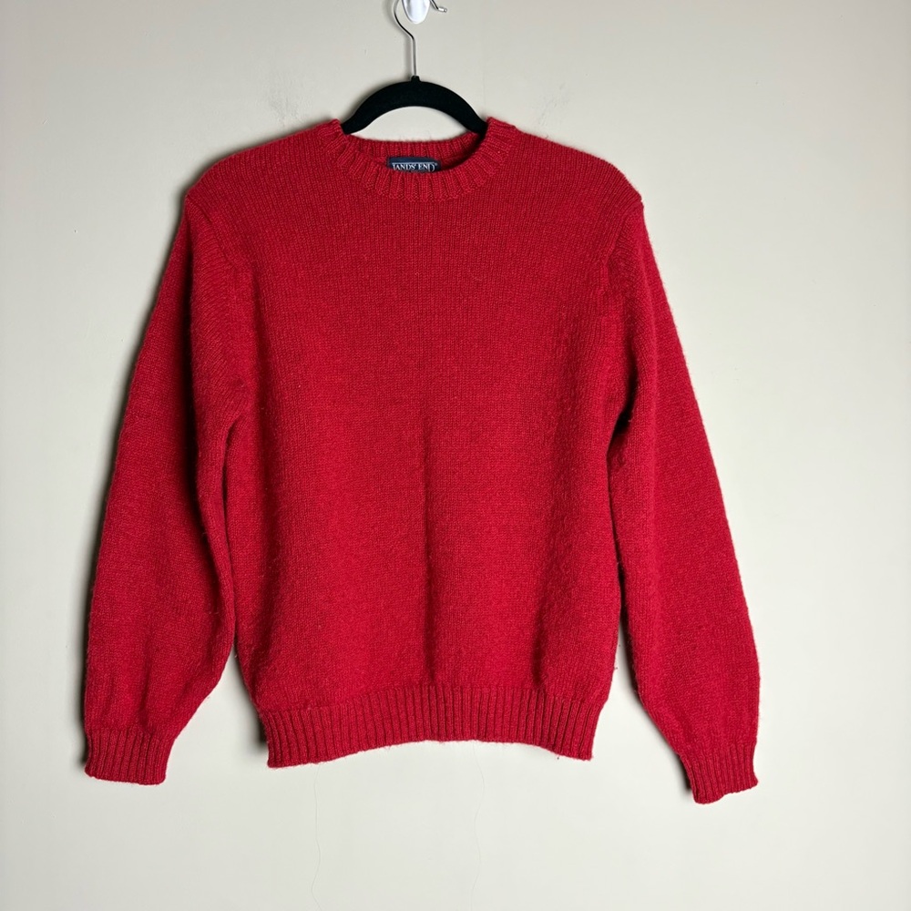 Vintage Land’s End Red Classic Wool Pull Over Sweater Size 6